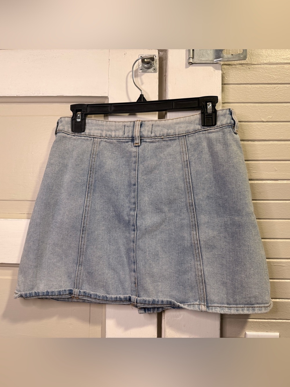 Denim Button Front Mini Skirt - Picture 6 of 6